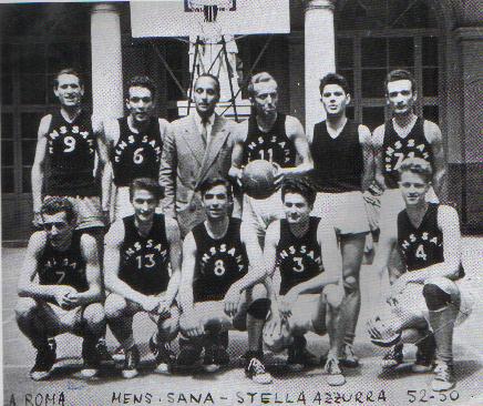 La Mens Sana che batte la Stella Azzurra Roma nel 1953